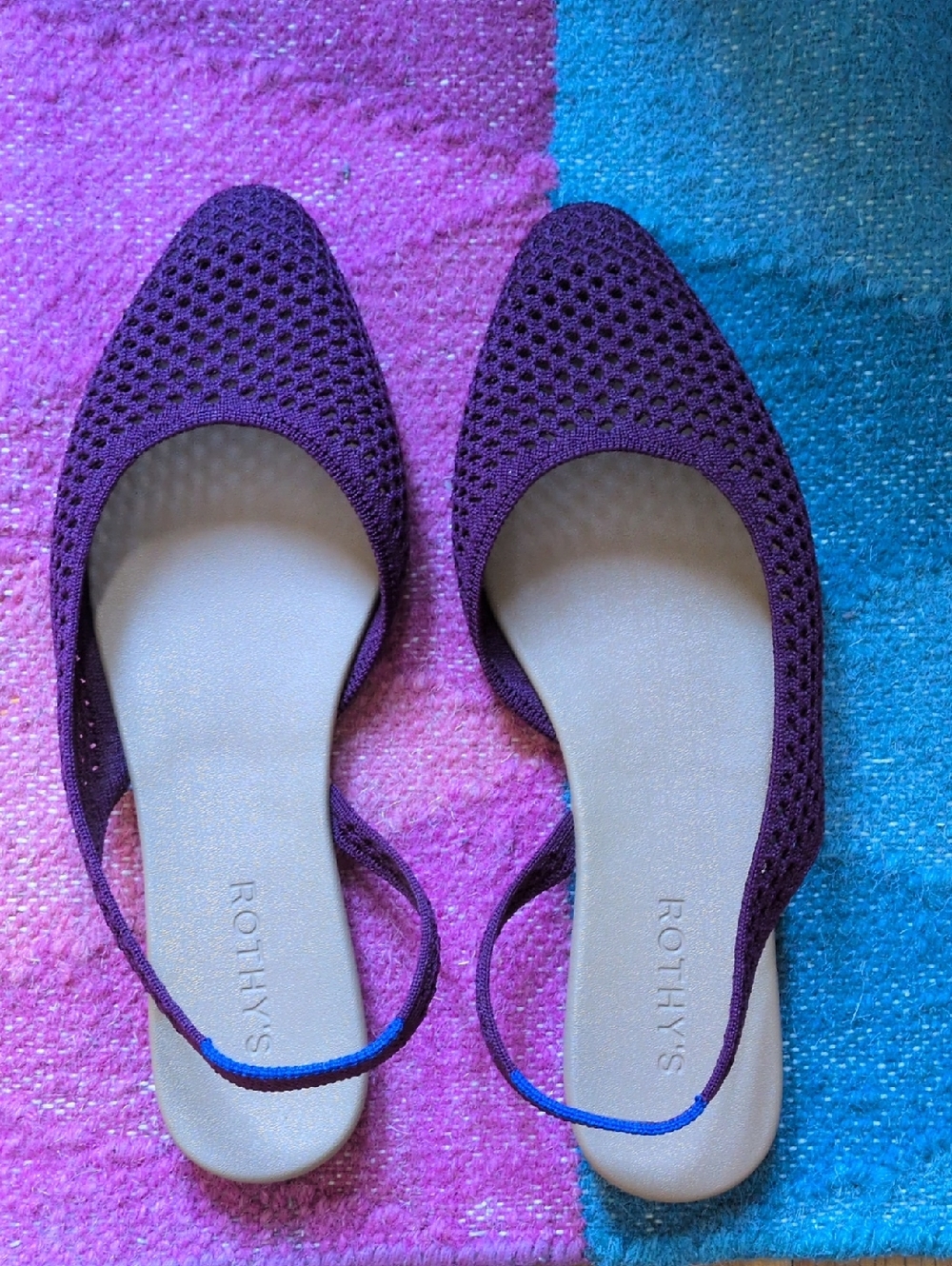 Rothy's Deep Purple Knit Slingback Flats